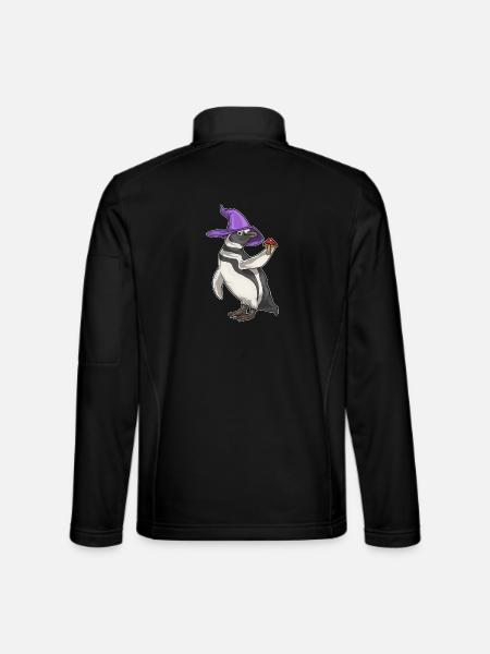 Pinguin Hexe Pilz - Unisex Softshelljacke - Schwarz