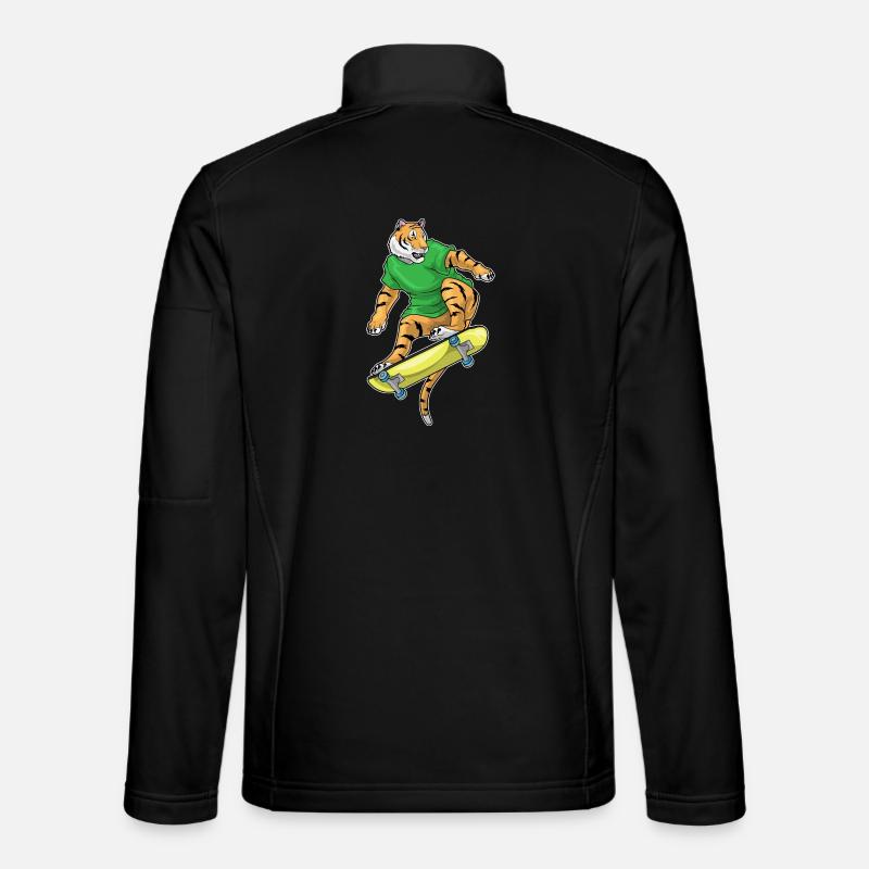 Tiger Skater Skateboard - Unisex Softshell Jacket - black