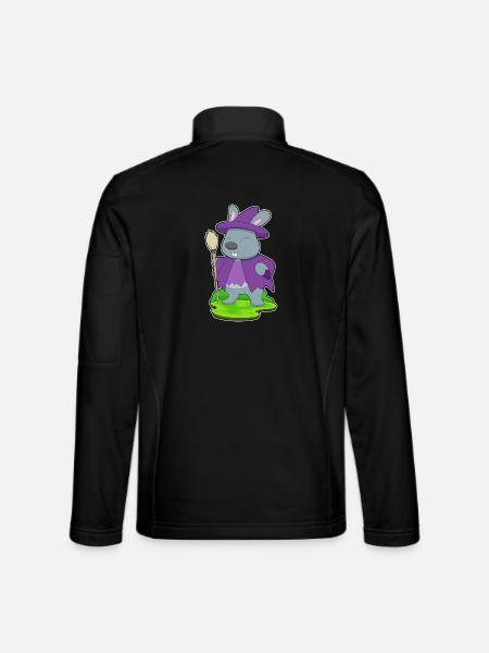 Bunny Witch Broom - Unisex Softshell Jacket - black