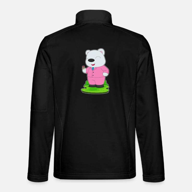 Eisbär Bräutigam Ehering Hochzeit - Unisex Softshelljacke - Schwarz