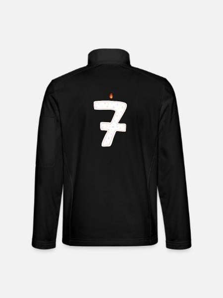 Whimsical Birthday Candle Number Seven - Unisex Softshell Jacket - black