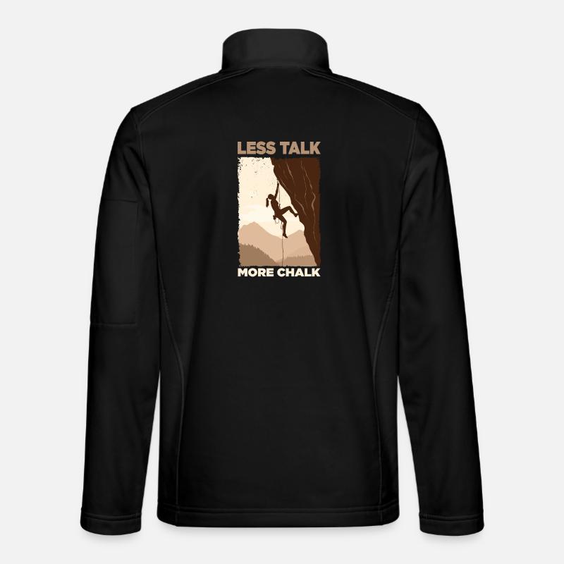 Climber Silhouette Motivational Design - Unisex Softshell Jacket - black