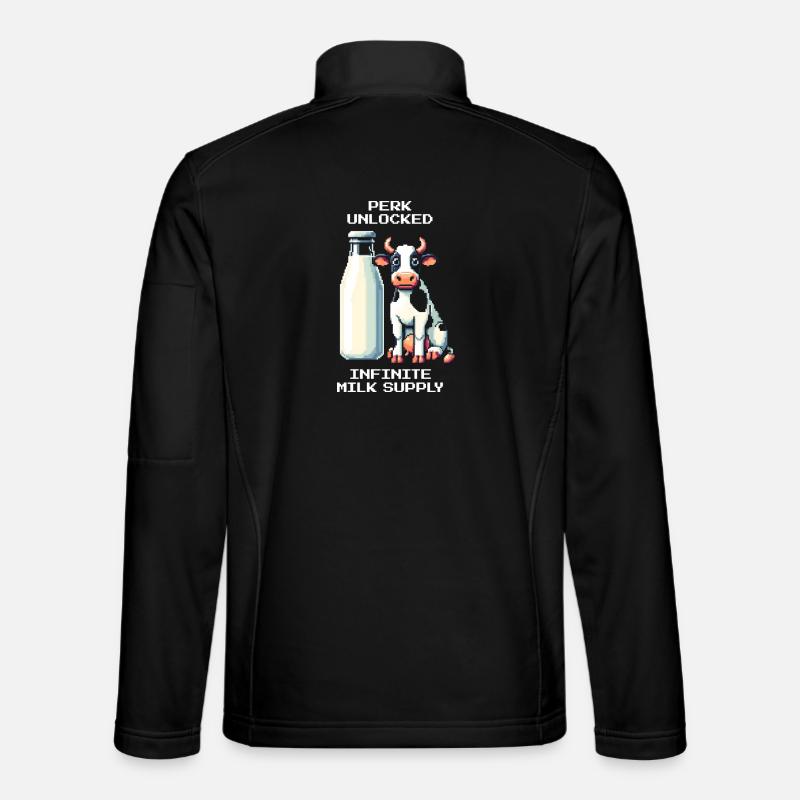 Perk: Unendliche Milch | Kuh & Mama Humor Unisex Softshelljacke