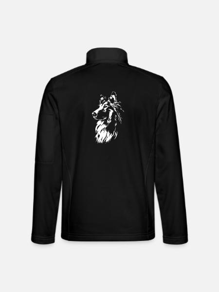 Langhaarcollie Portrait Collie Portrait Wilsigns - Unisex Softshelljacke - Schwarz