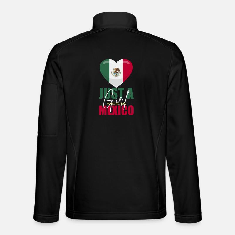 Mexiko Herz Flagge Liebe - Unisex Softshelljacke - Schwarz