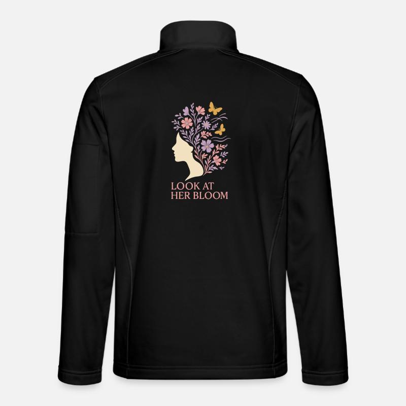 Achtsames Wachstum, Frühlingserneuerung, - Unisex Softshelljacke - Schwarz