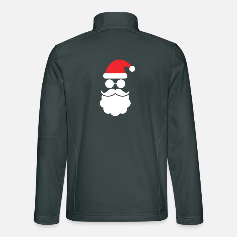 Weihnachtsmann mit Bart Minimal Kopf Design Unisex Softshelljacke