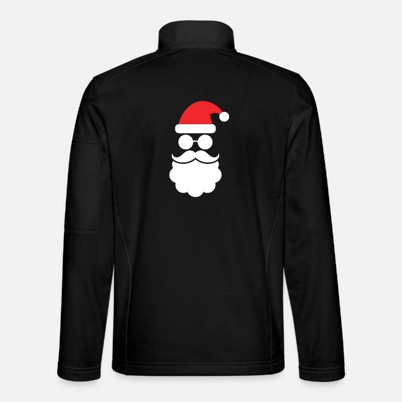 Weihnachtsmann mit Bart Minimal Kopf Design - Unisex Softshelljacke - Schwarz
