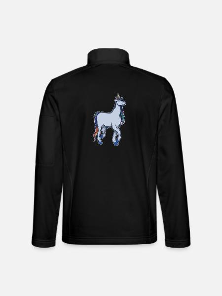Pastel Rainbow Unicorn - Unisex Softshell Jacket - black