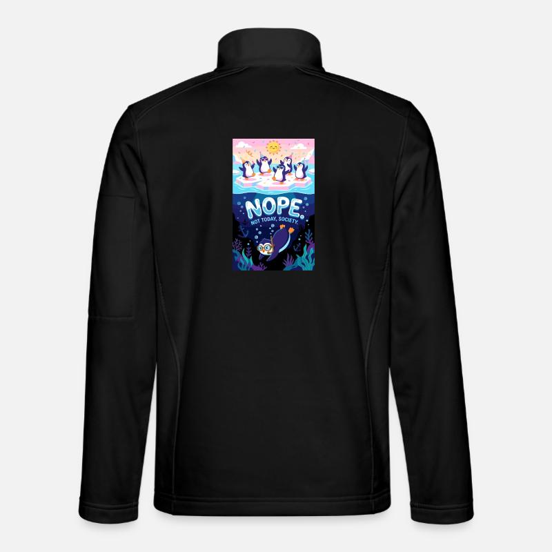 Nope Not Today Society Penguin - Unisex Softshell Jacket - black