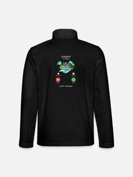 Iceland Is Calling And I Must Go Travel Art - Unisex Softshell Jacket - black - Back