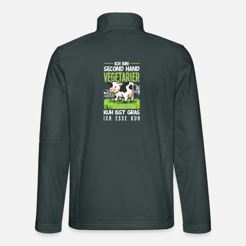 Second Hand Vegetarier Kuh Isst Gras Fleisch Unisex Softshelljacke