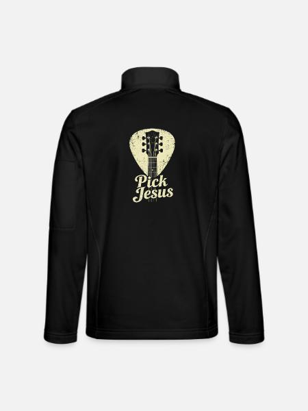 Pick Jesus Christian Faith Prayer - Unisex Softshell Jacket - black