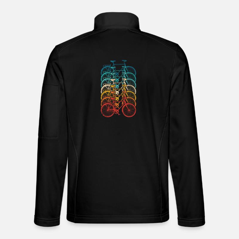 Rainbow Bike Stack Gradient - Unisex Softshell Jacket - black