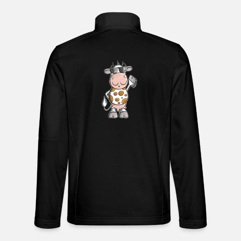 Cool cow with sunglasses - Unisex Softshell Jacket - black