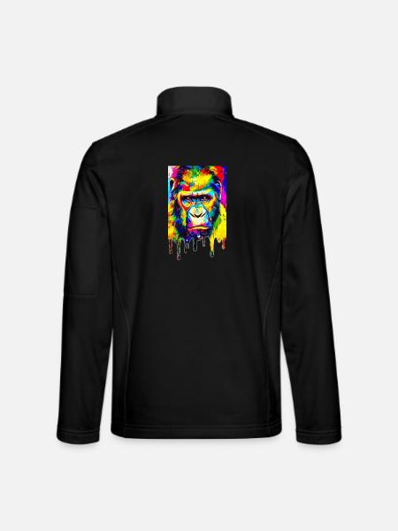 Urban Gorilla - Graffiti Art - Veste en tissu softshell Unisexe - noir - Dos