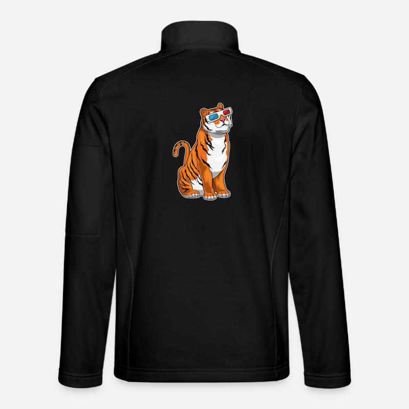 Tiger Brille - Unisex Softshelljacke - Schwarz