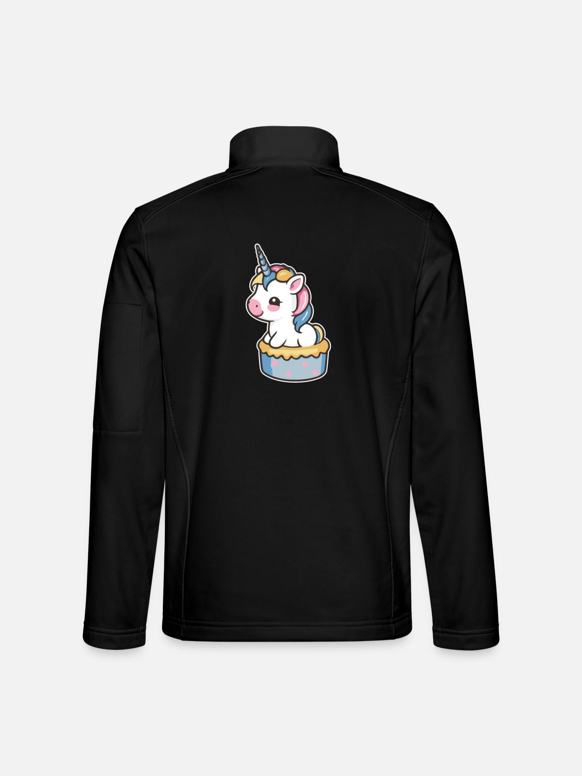 Einhorn Torte - Unisex Softshelljacke - Schwarz - Hinten