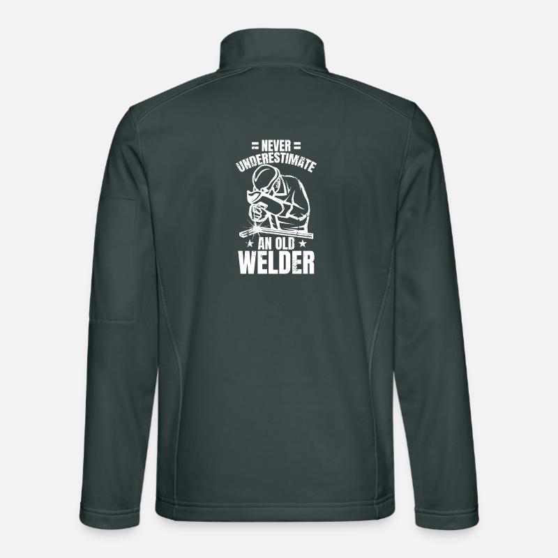 Never underestimate an old welder Unisex Softshell Jacket