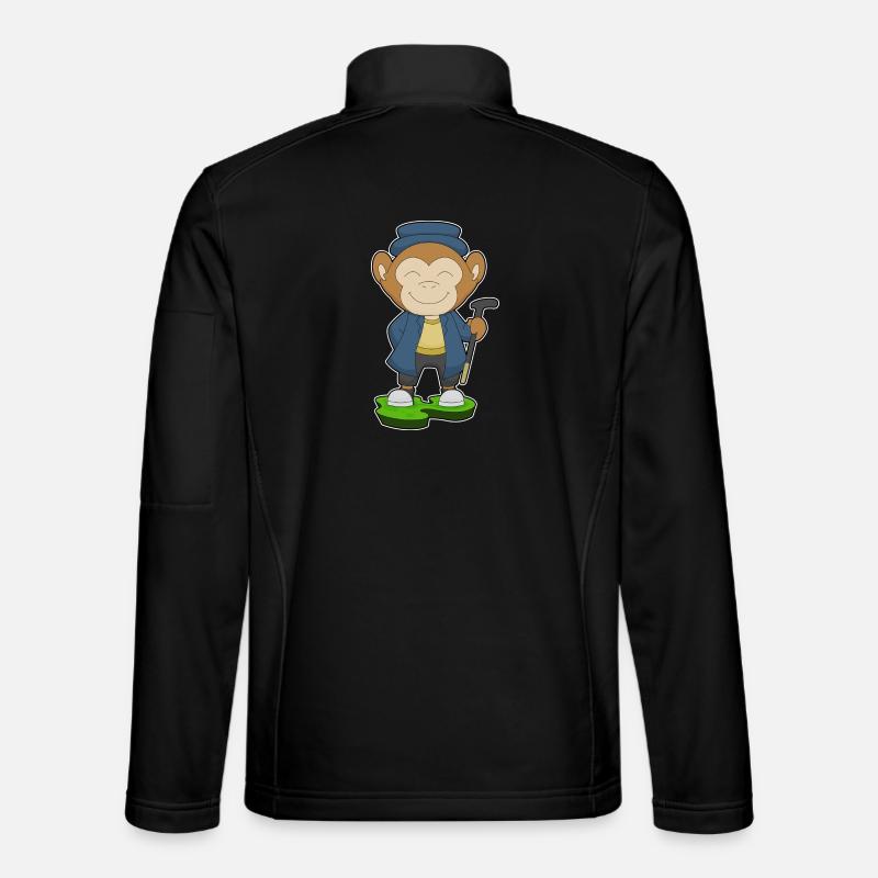 Affe Rentner Gehstock - Unisex Softshelljacke - Schwarz