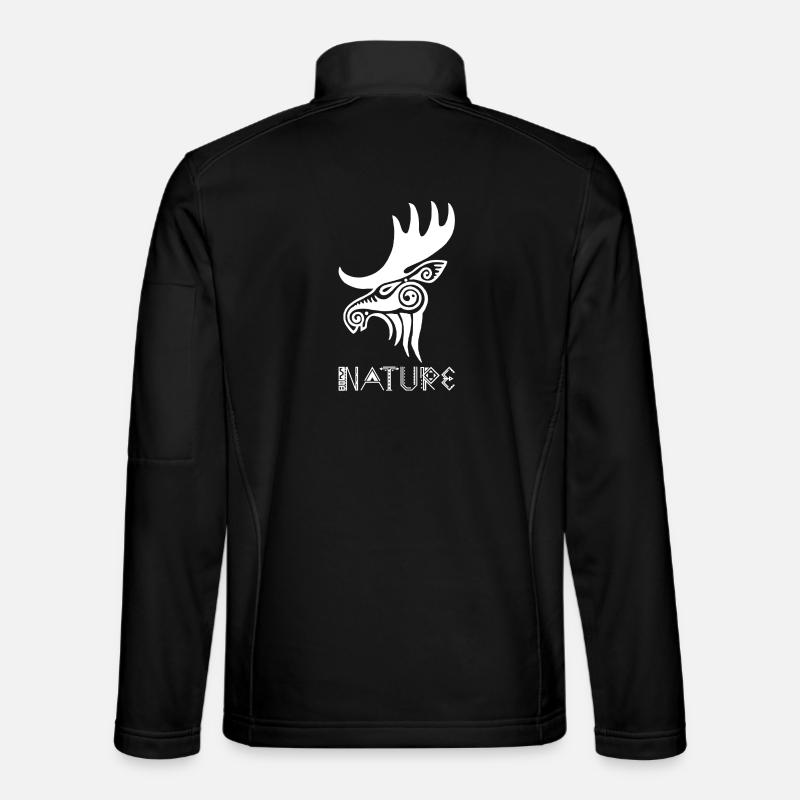 White Elk Animal Totem - Unisex Softshell Jacket - black