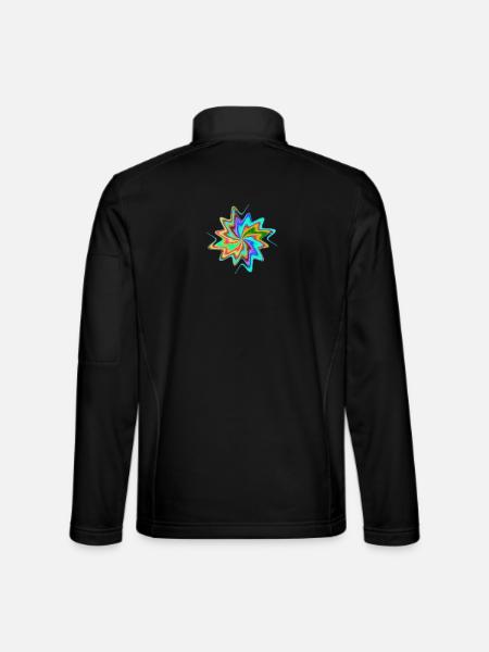 Regenbogen Wirbelstern - Unisex Softshelljacke - Schwarz