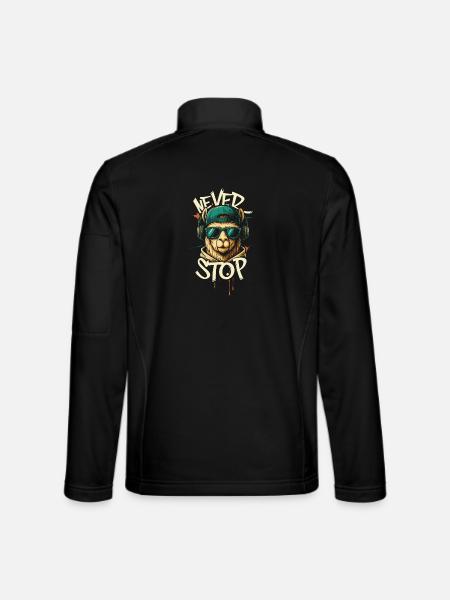 Llama DJ Never Stop - Unisex Softshell Jacket - black