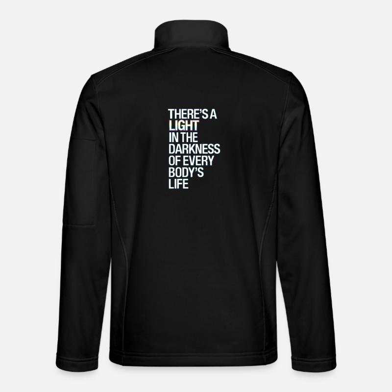 Inspirational Light in Darkness Quote Design - Unisex Softshell Jacket - black