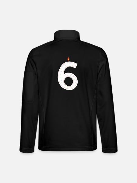 Buntes Geburtstagszahlen-Kerzen-Design - Unisex Softshelljacke - Schwarz - Hinten