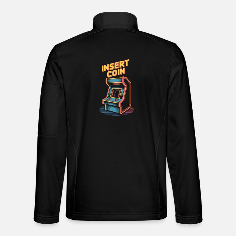 Insert Coin Retro Arcade Gaming Automat Unisex Softshelljacke