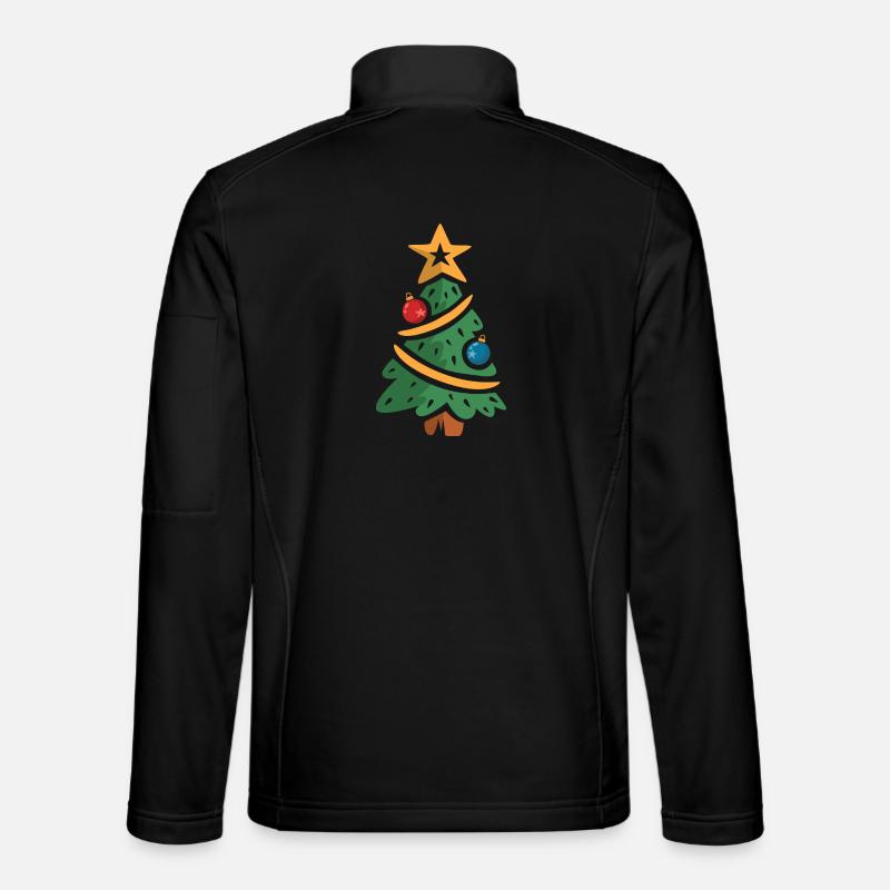 Weihnachtsbaum Cartoon Illustration - Unisex Softshelljacke - Schwarz