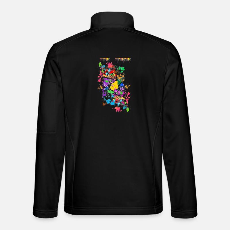 Abstrakte Farbspritzer - Unisex Softshelljacke - Schwarz