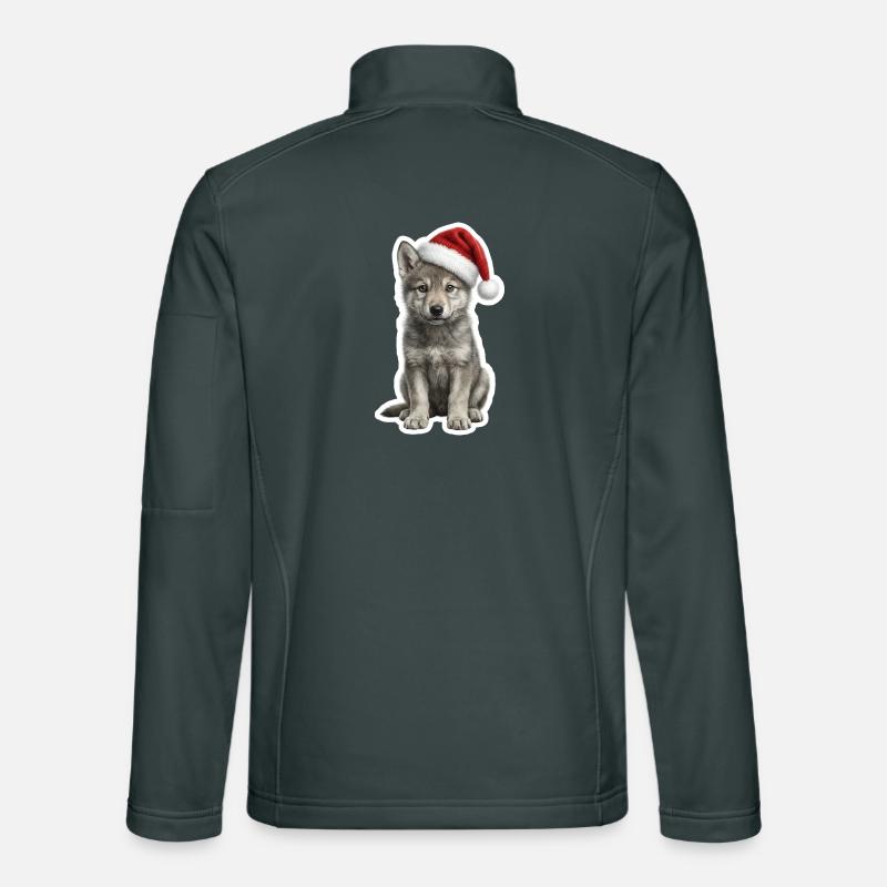 Chiot Loup - Chapeau de Père Noël mignon Veste en tissu softshell Unisexe