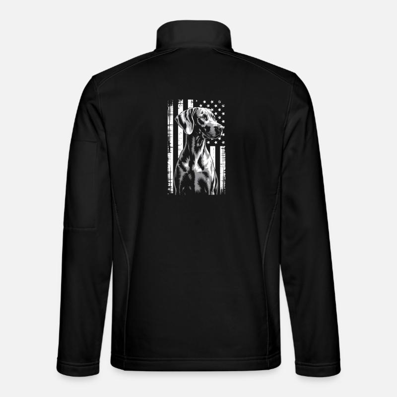 Patriotic Greyhound Portrait - Unisex Softshell Jacket - black