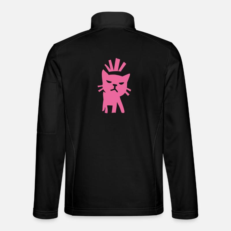 Petits Monstres : Mohawk Punk Cat - Veste en tissu softshell Unisexe - noir