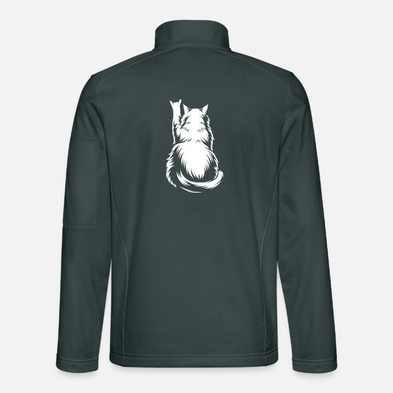 Vue arrière du Chat de Roche – Cornes de Diable Veste en tissu softshell Unisexe