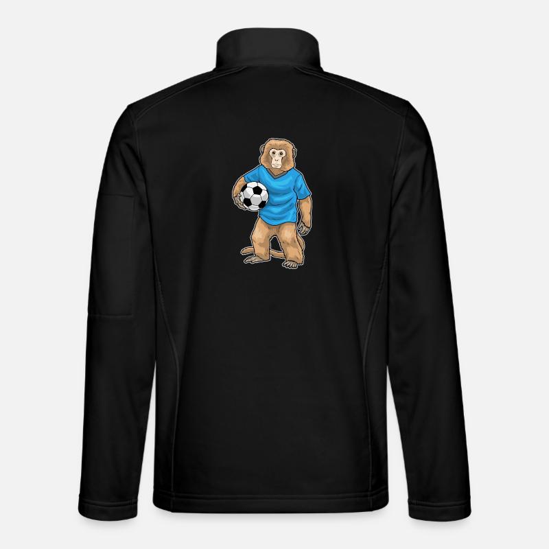 Affe Torwart Fußball Sport - Unisex Softshelljacke - Schwarz