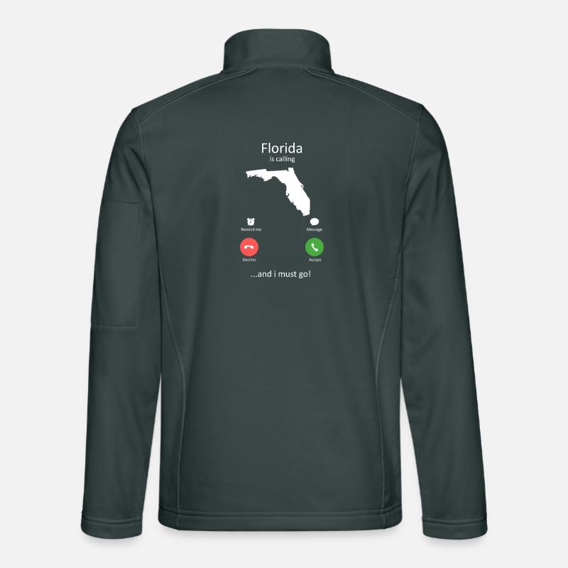 Florida Calling and I Must Go Phone Interface Art Unisex Softshell Jacket