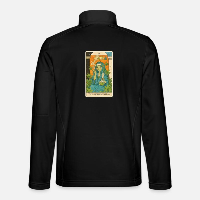 High Priestess Cannabis Tarot - Unisex Softshell Jacket - black