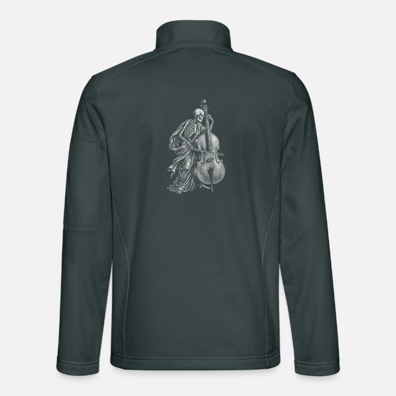 Skeleton spielt Kontrabass Unisex Softshelljacke
