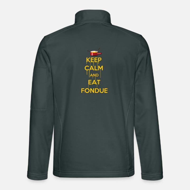 KEEP CALM AND EAT FONDUE Geschenk Käse Schweiz Unisex Softshelljacke