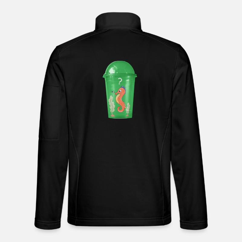 Seahorse in a cup - Unisex Softshell Jacket - black