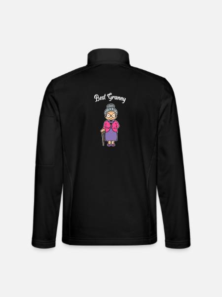 Oma Großmutter Beste Omi Sehschwäche Brille Spruch - Unisex Softshelljacke - Schwarz - Hinten
