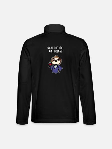 Chilling Animal Relax Sloth Statement Mammal - Unisex Softshell Jacket - black - Back