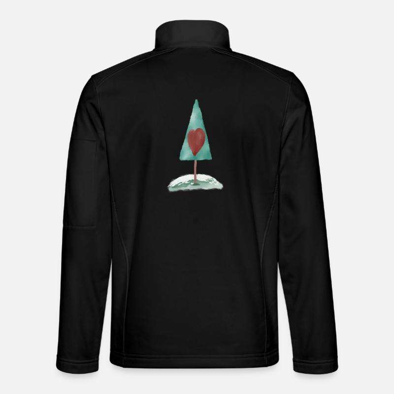 Herzbaum Wasserfarbenillustration - Unisex Softshelljacke - Schwarz