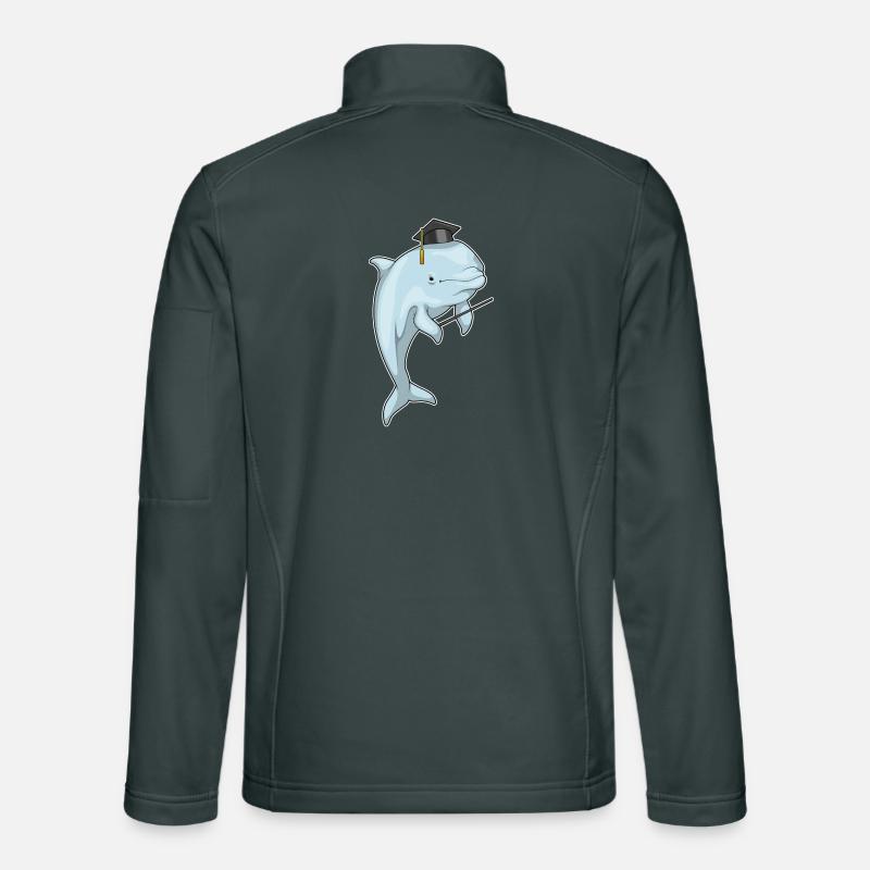 Dolphin Teacher Pointing Stick School Unisex Softshell Jacket