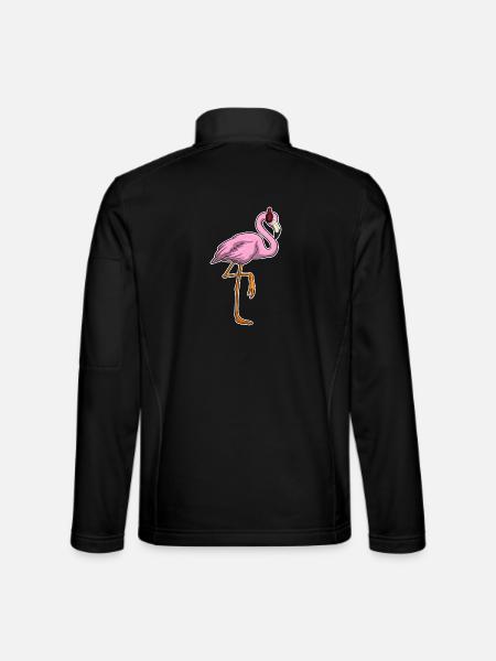 Flamingo Headphone Music - Unisex Softshell Jacket - black