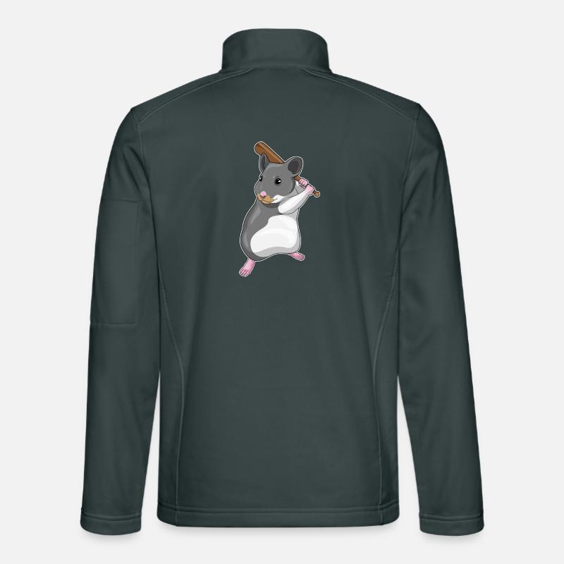 Hamster Baseball Batte de Baseball Veste en tissu softshell Unisexe