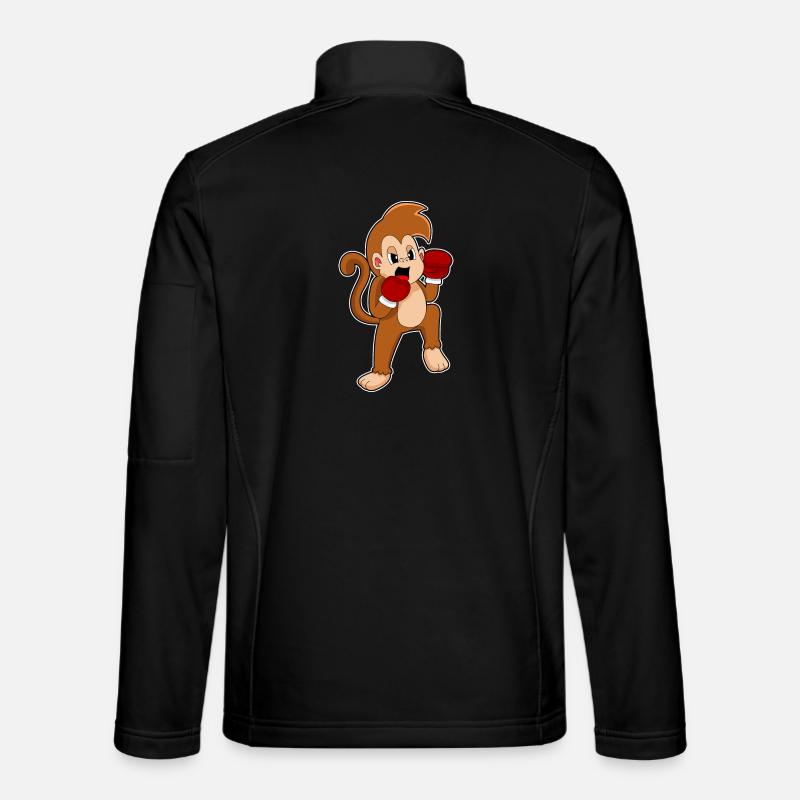 Affe Boxer Boxhandschuhe Boxen - Unisex Softshelljacke - Schwarz