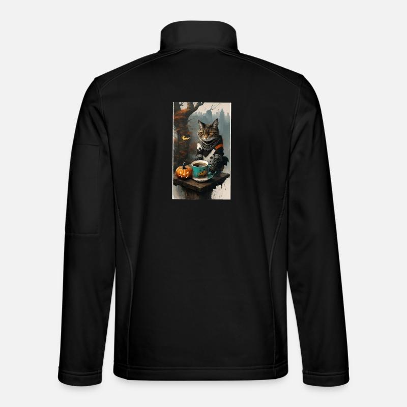 Katze verkleidet Halloween - Unisex Softshelljacke - Schwarz